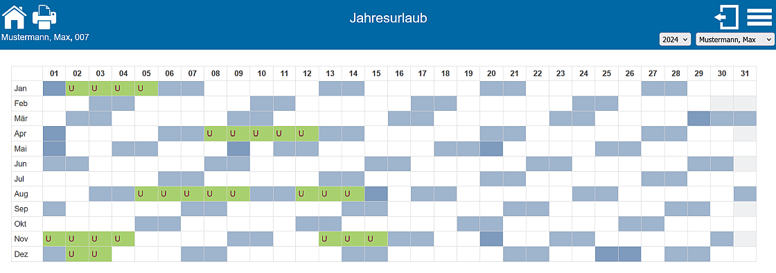 Dienstplan Jahresurlaubsplan